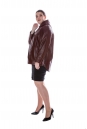 Женская кожаная куртка из натуральной кожи с капюшоном 8011605