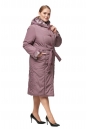 Женское пальто из текстиля с капюшоном, отделка искусственный мех 8012720