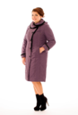 Женское пальто из текстиля с капюшоном, отделка норка 8015936-2
