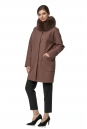 Женское пальто из текстиля с воротником, отделка песец 8017717