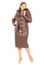 Женская кожаная куртка из натуральной кожи с капюшоном, отделка чернобурка 8021962-2