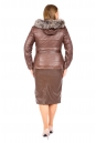 Женская кожаная куртка из натуральной кожи с капюшоном, отделка чернобурка 8021962-4