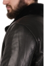 Мужская кожаная куртка из натуральной кожи на меху с воротником, отделка норка 8022673-9